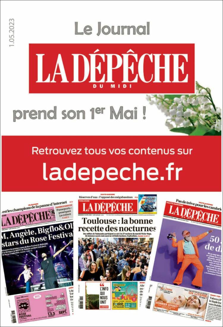 Portada de La Dépêche du Midi (Francia)