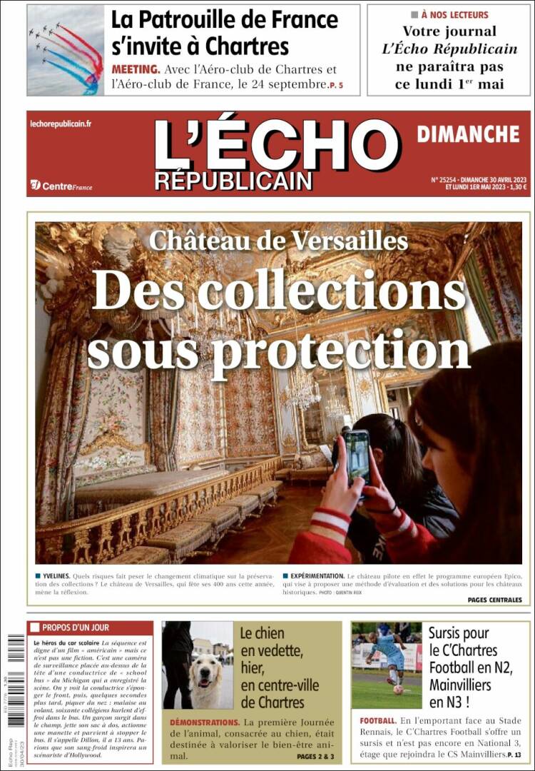 Portada de L'Echo Républicain (Francia)