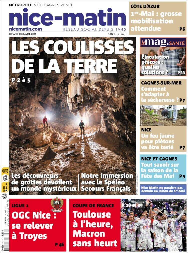 Portada de Nice-Matin (Francia)