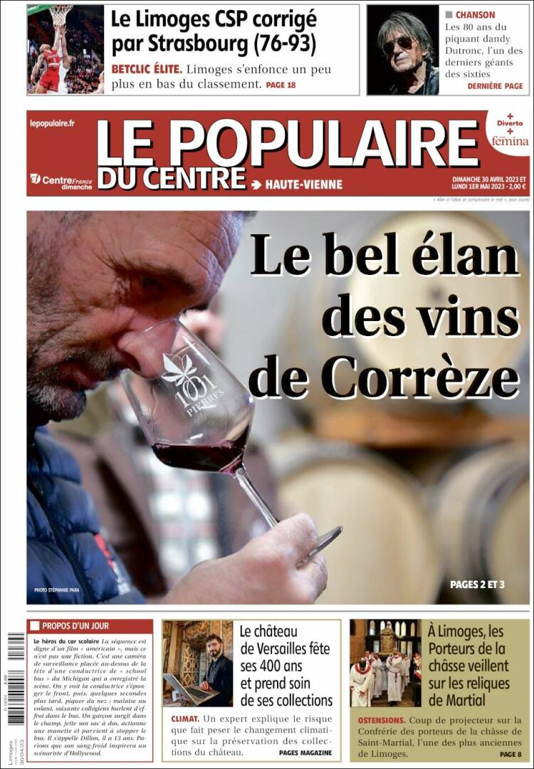 Portada de Le Populaire du Centre (Francia)