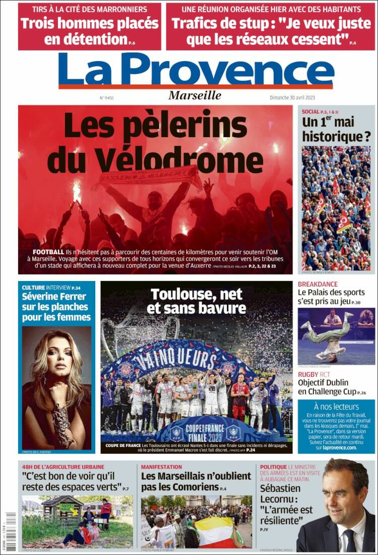 Portada de La Provence (Francia)