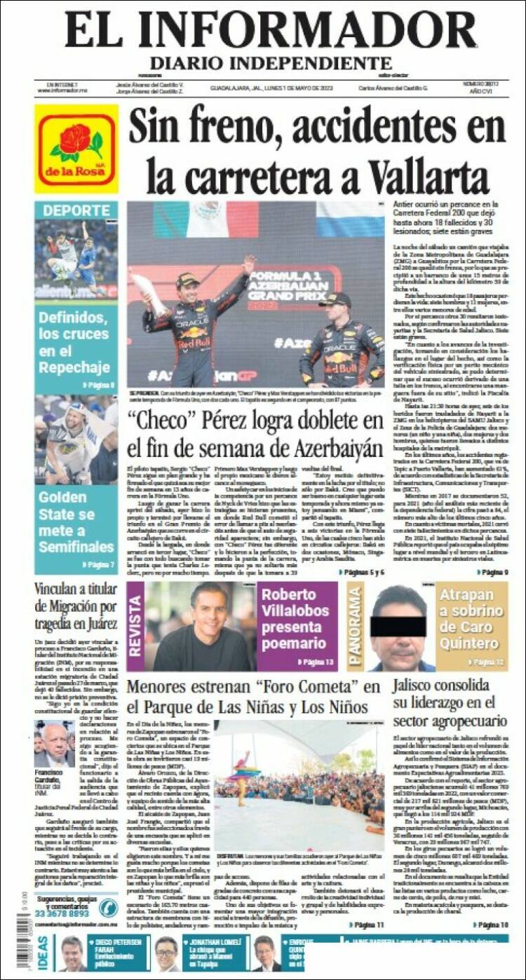 Portada de El Informador (M&eacute;xico)