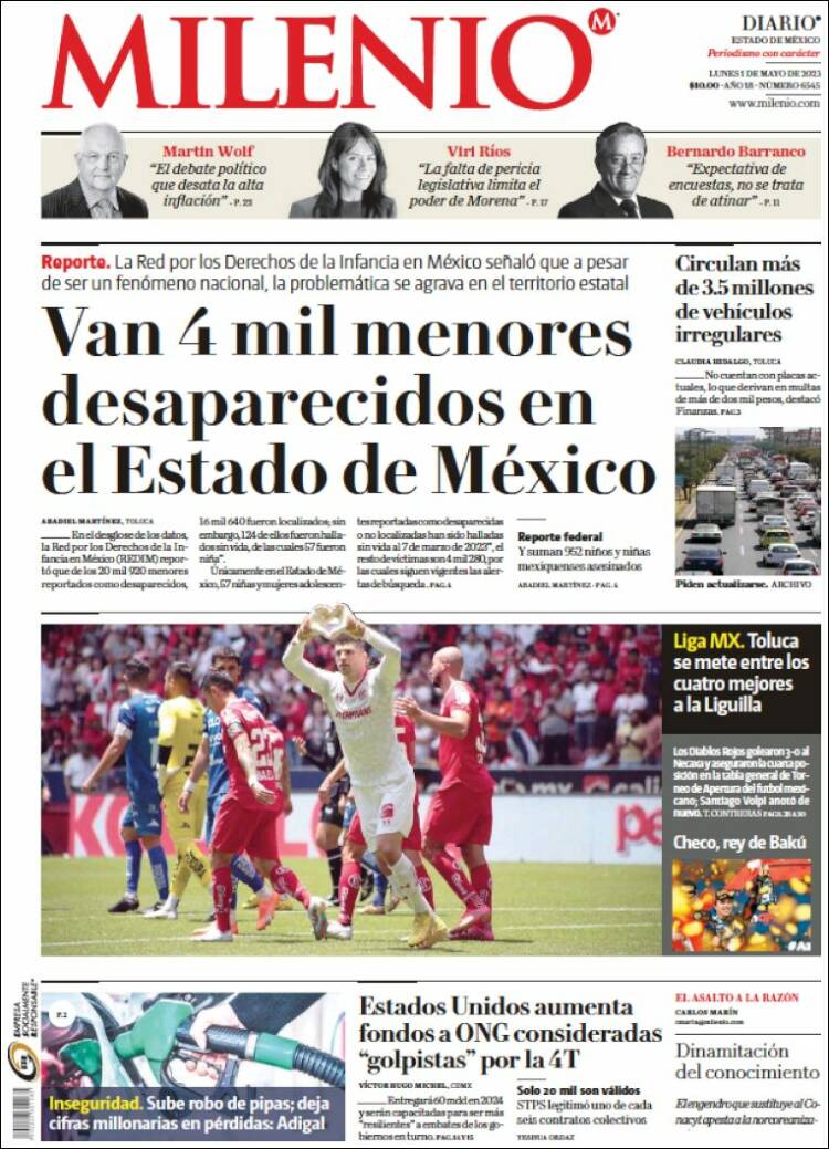 Portada de Milenio - Estado de México (M&eacute;xico)
