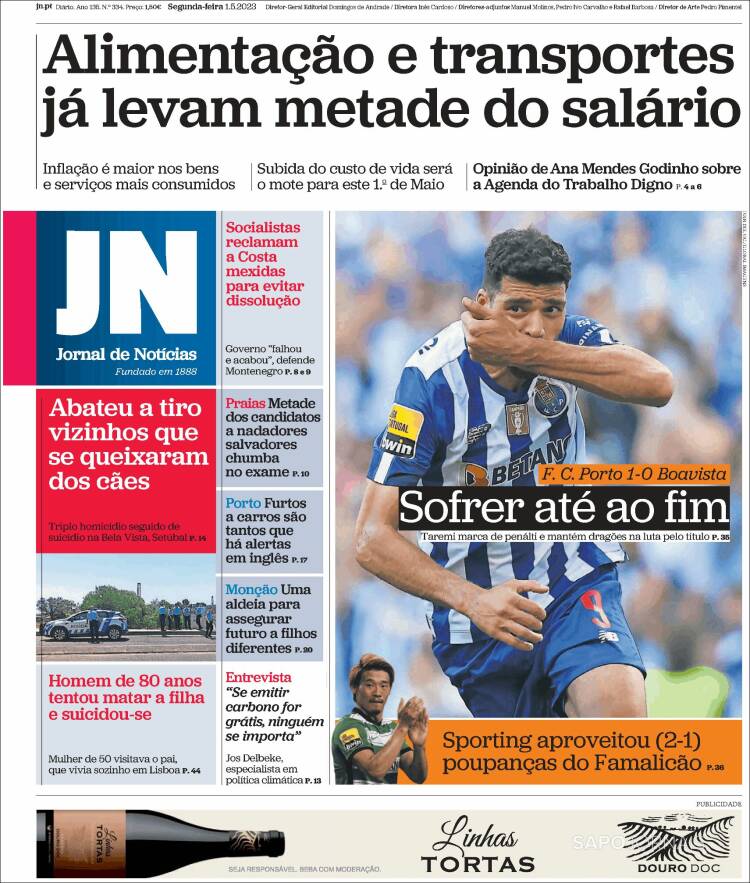 Portada de Jornal de Notícias (Portugal)