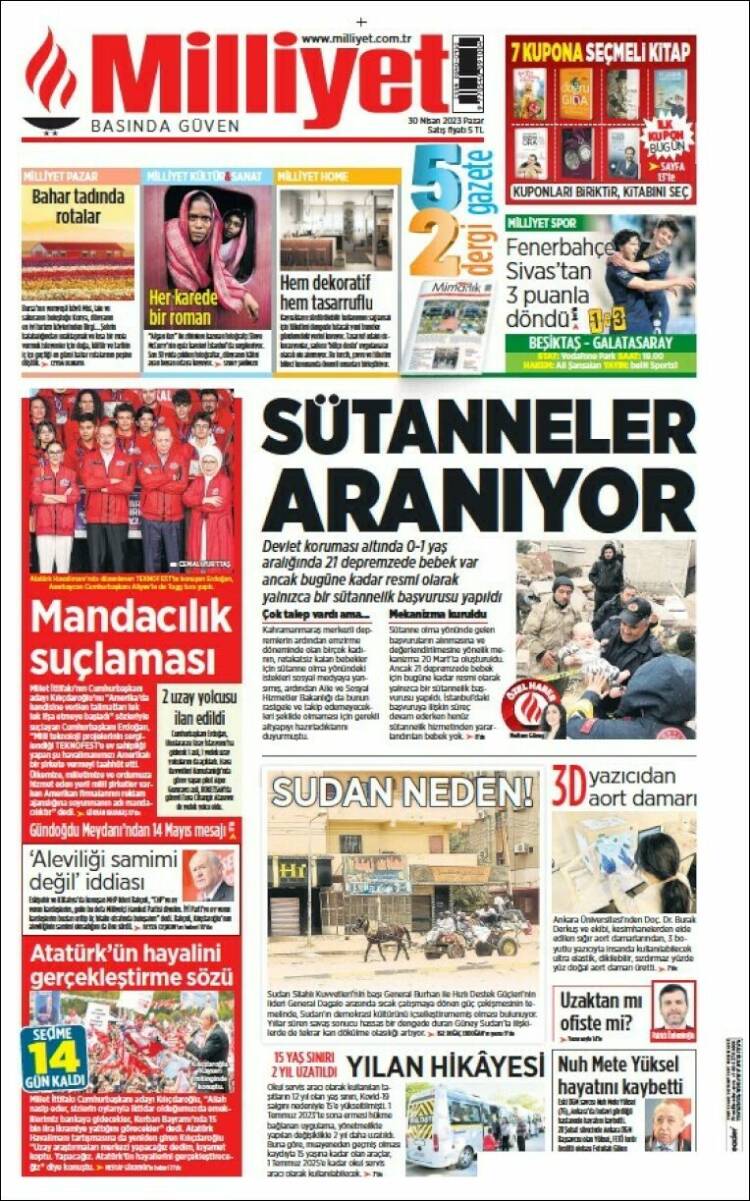 Portada de Milliyet (Turqu&iacute;a)
