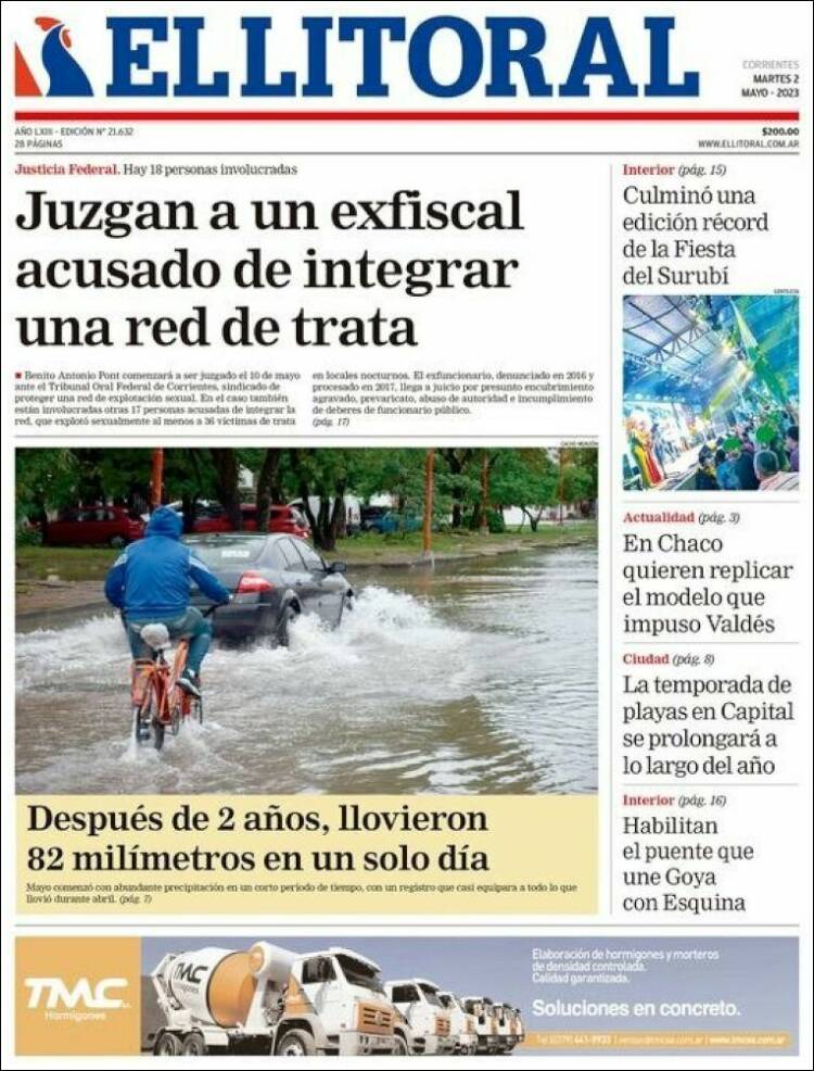 Portada de El Litoral Corrientes (Argentina)