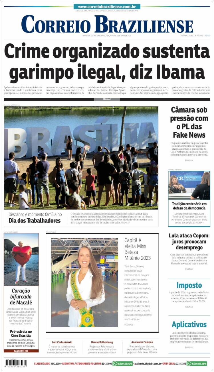 Portada de Correio Braziliense (Brasil)