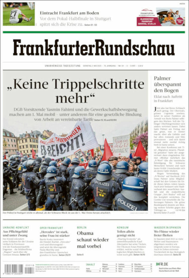 Portada de Frankfurter Rundschau (Alemania)