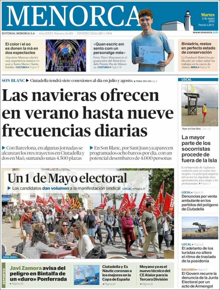 Portada de Menorca - Diario Insular (Spain)