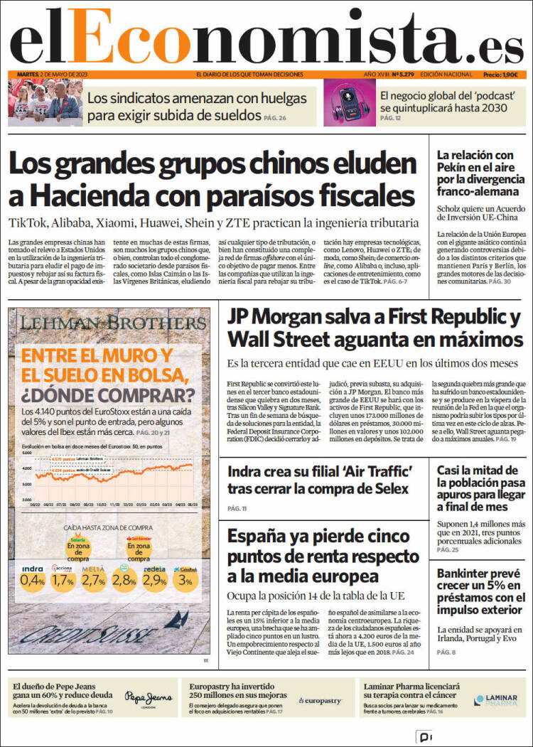 Portada de El Economista (Espa&ntilde;a)