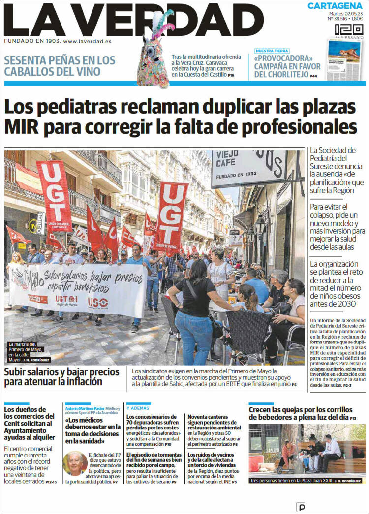 Portada de La Verdad de Cartagena (Spain)