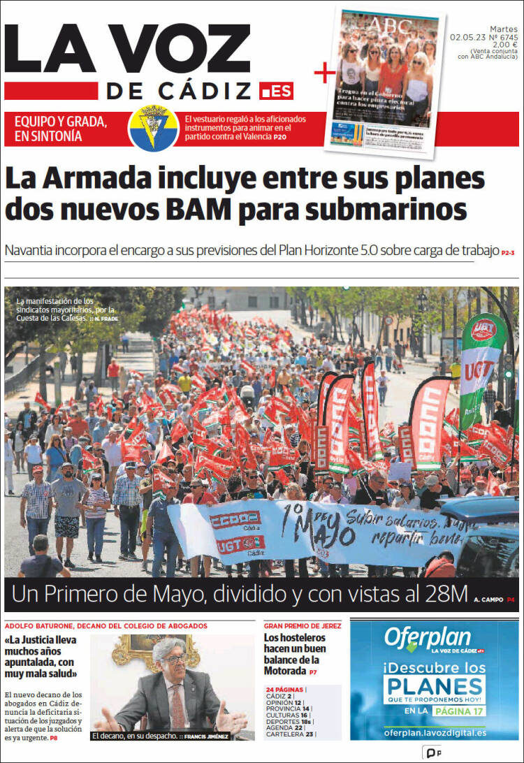 Portada de La Voz de Cádiz (Spain)