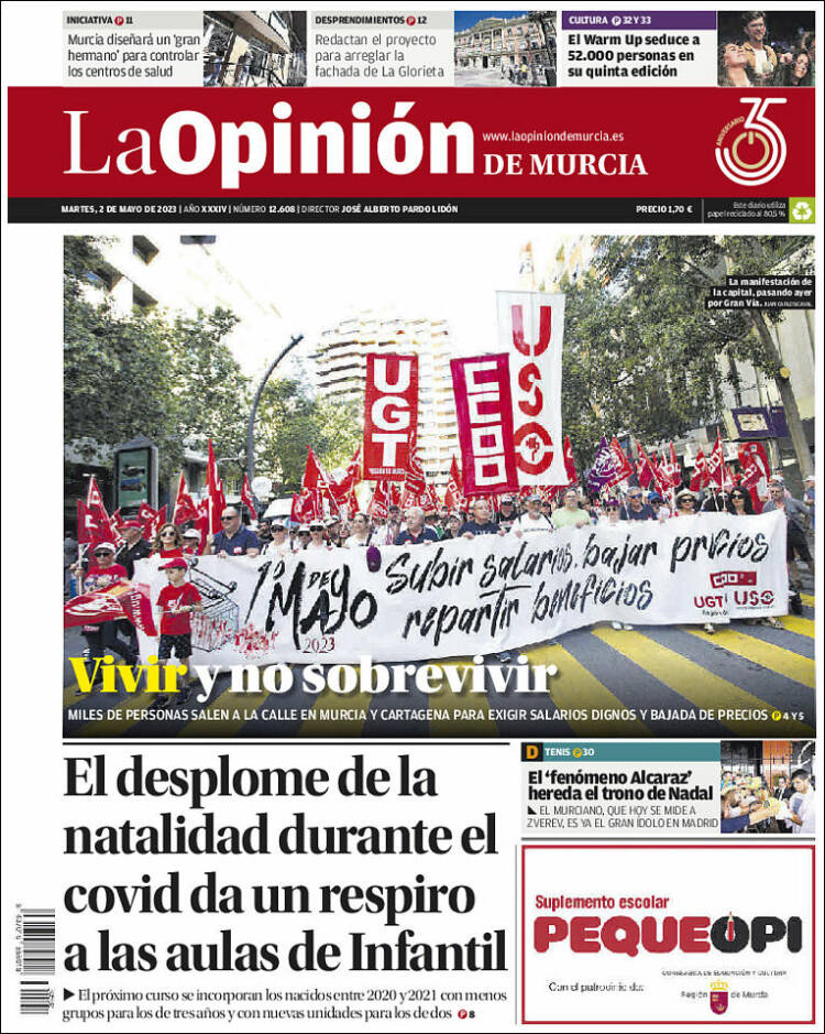 Portada de La Opinión de Murcia (Spain)
