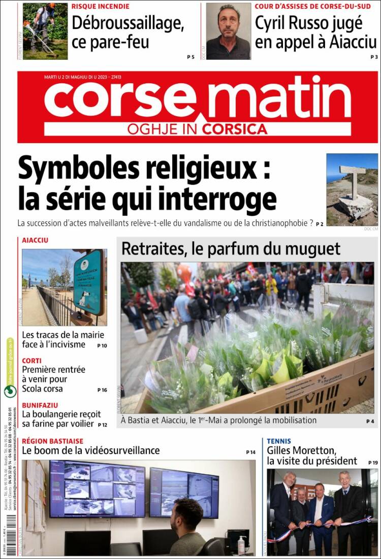 Portada de Corse-Matin (Francia)
