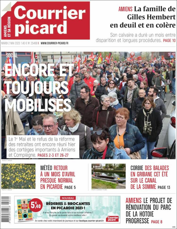 Portada de Courrier Picard (Francia)