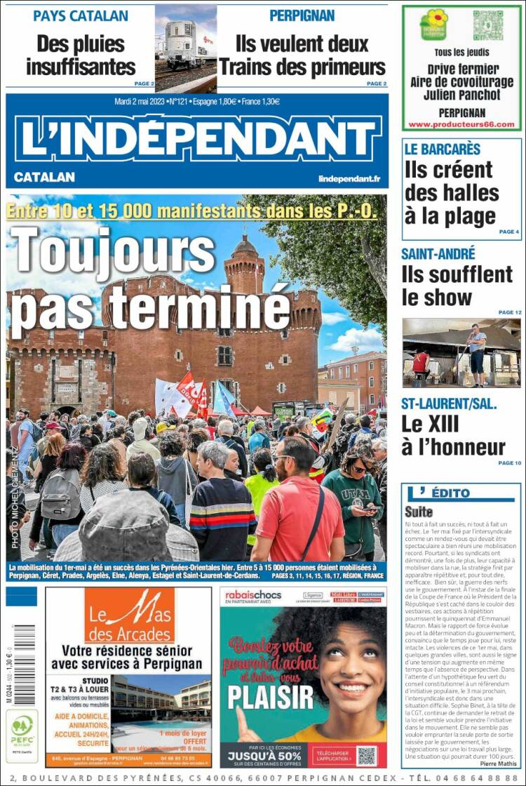 Portada de Le Indépendant (Francia)