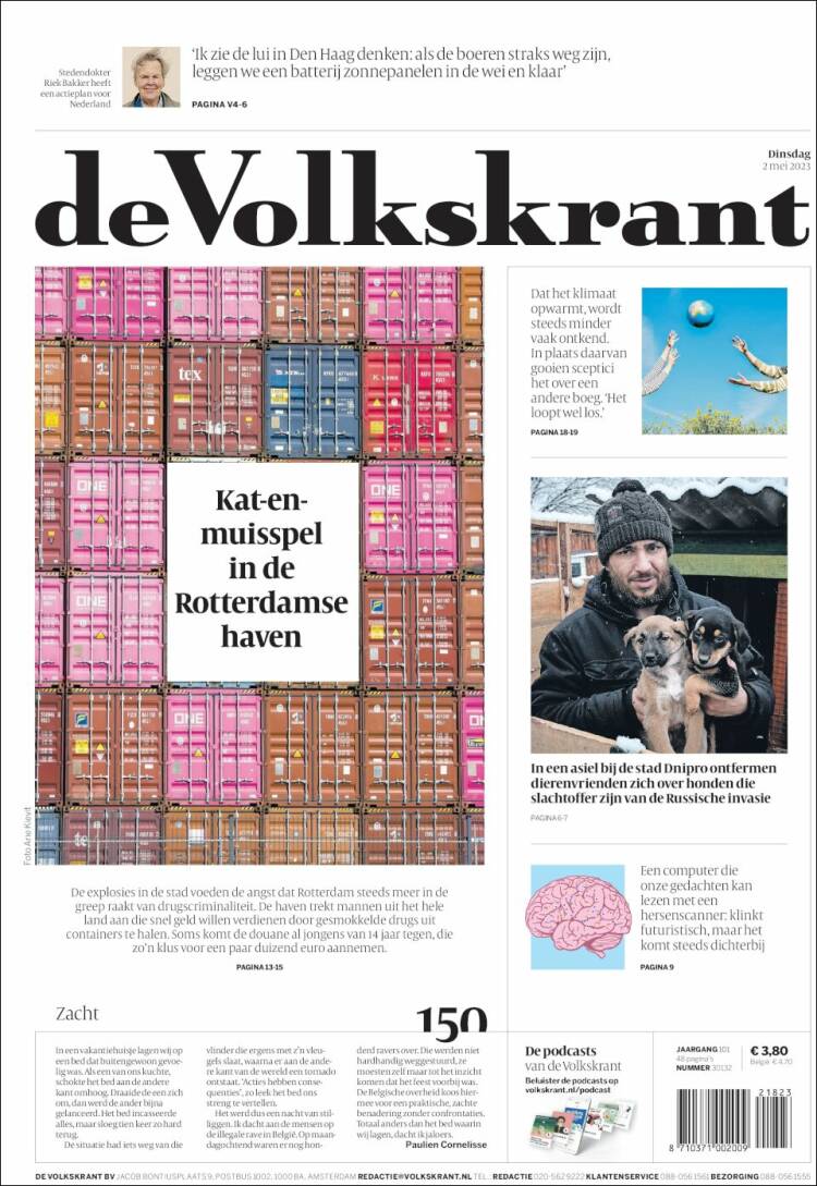 Portada de De Volkskrant (Pa&iacute;ses Bajos)