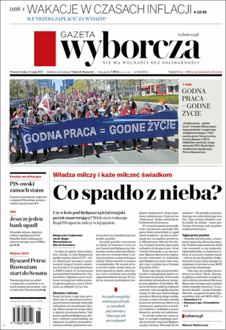 Portada de Gazeta Wyborcza (Polonia)