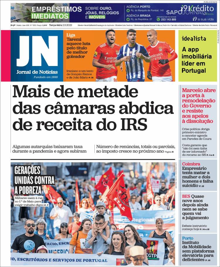 Portada de Jornal de Notícias (Portugal)