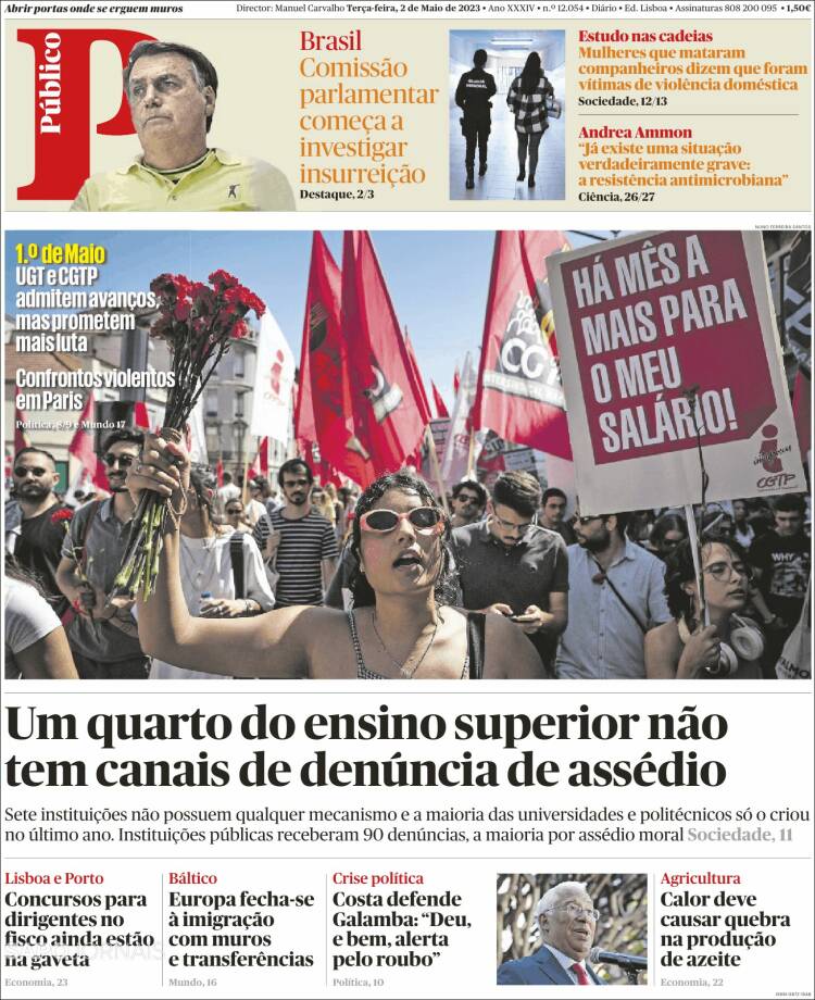 Portada de Público (Portugal)