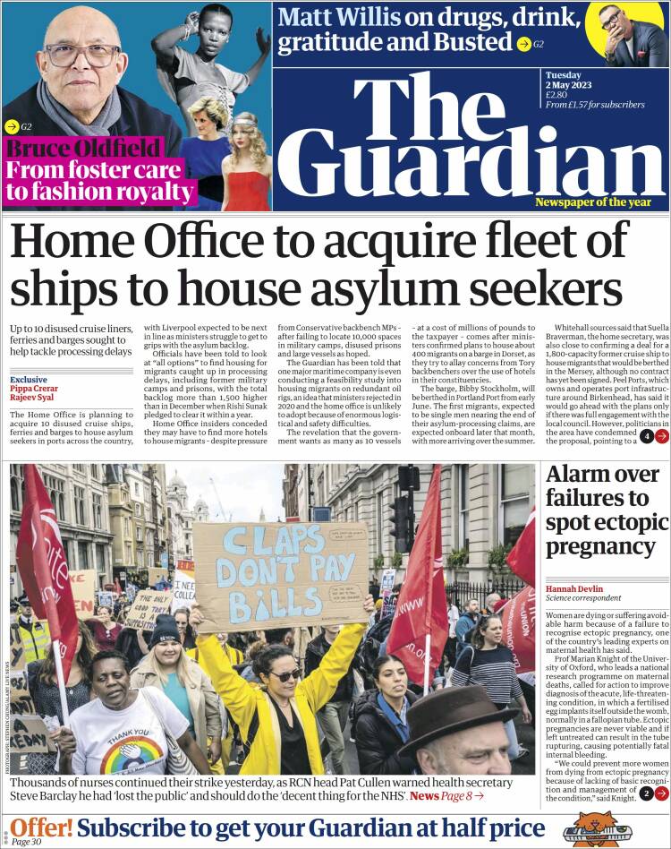 Portada de The Guardian (United Kingdom)