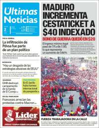 Portada de Últimas Noticias (Venezuela)