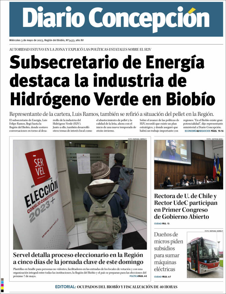 Portada de Diario de Concepción (Chile)