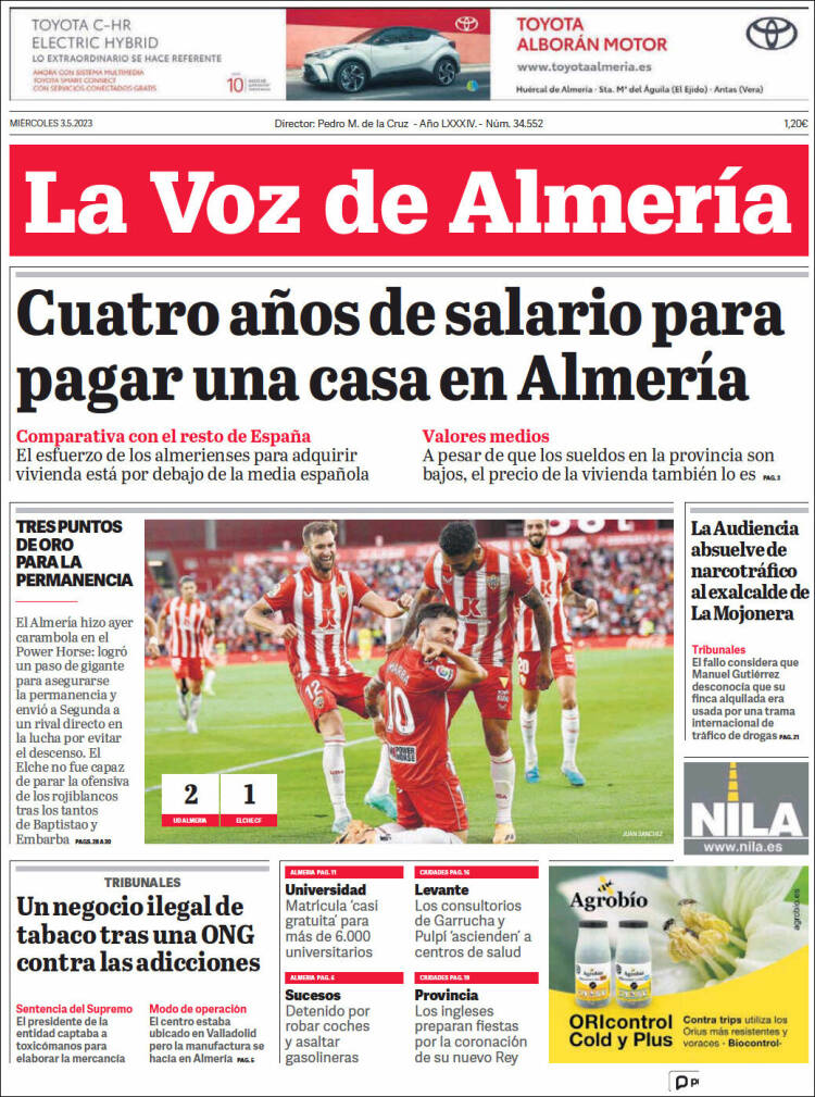 Portada de La Voz de Almería (Espa&ntilde;a)