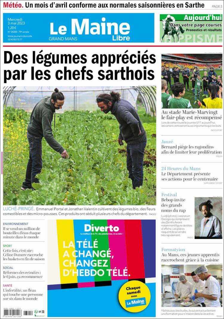 Portada de Le Maine Libre (Francia)