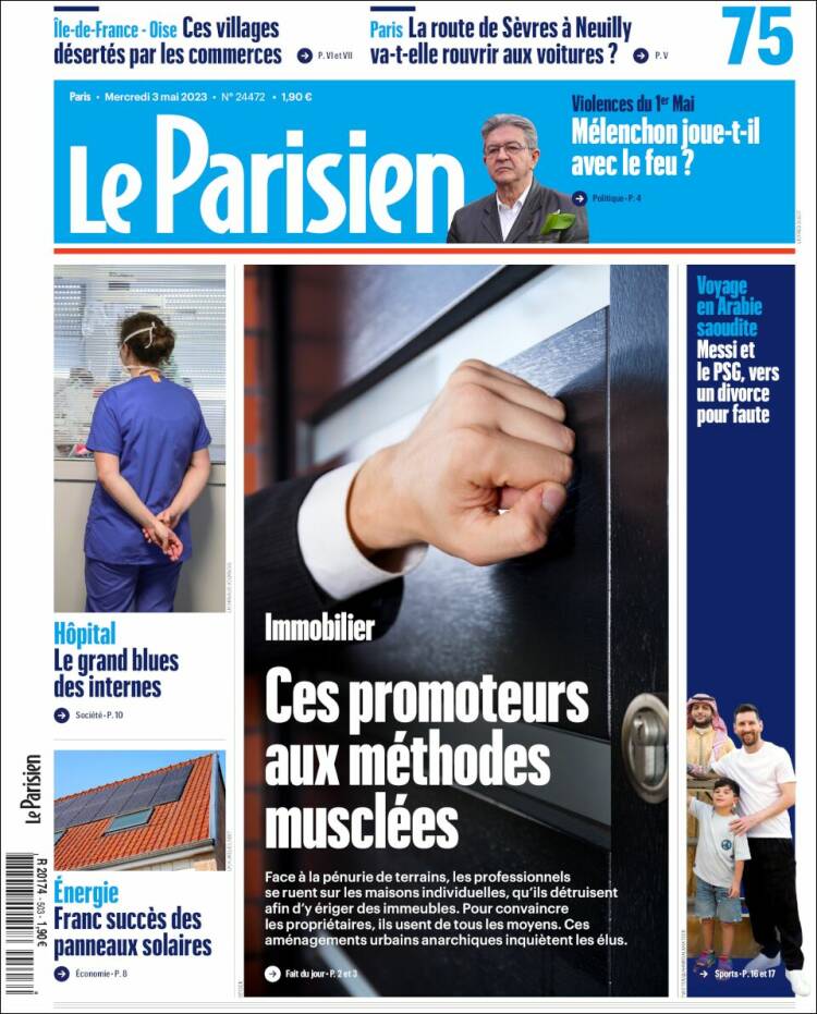 Portada de Le Parisien (Francia)