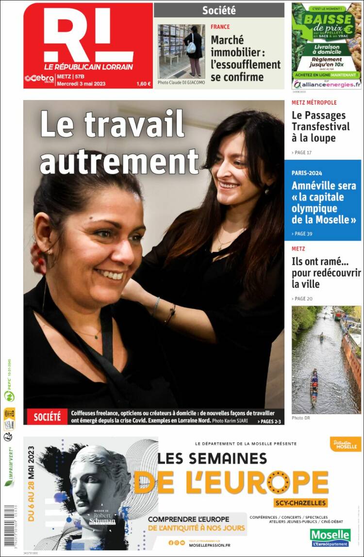 Portada de Le Republicain Lorrain (Francia)