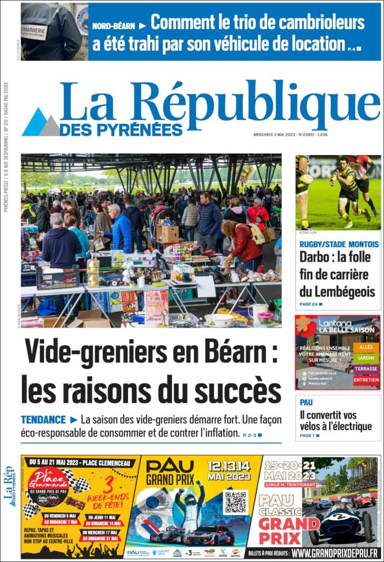 Portada de La République des Pyrénées (Francia)