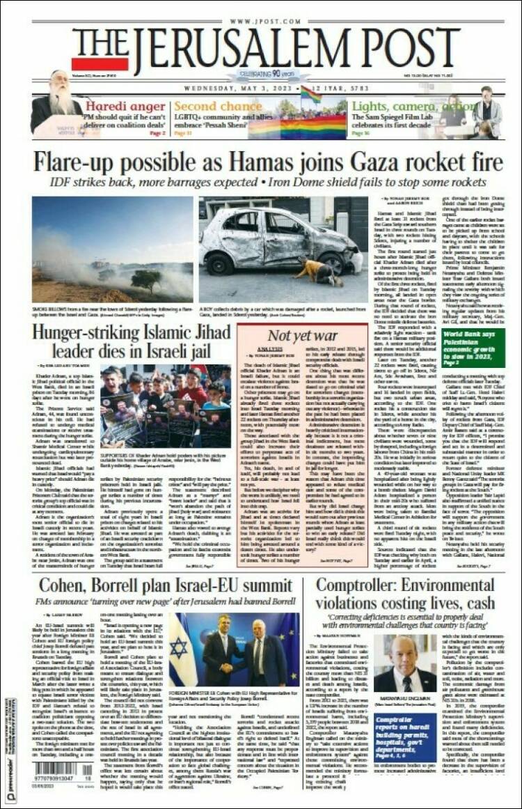 Portada de The Jerusalem Post (Israel)