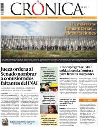 Portada de La Crónica de Hoy (México)