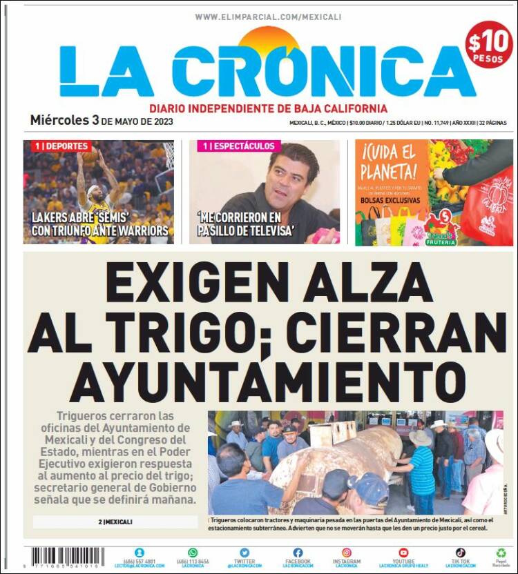 Portada de La Crónica de Baja California (México)