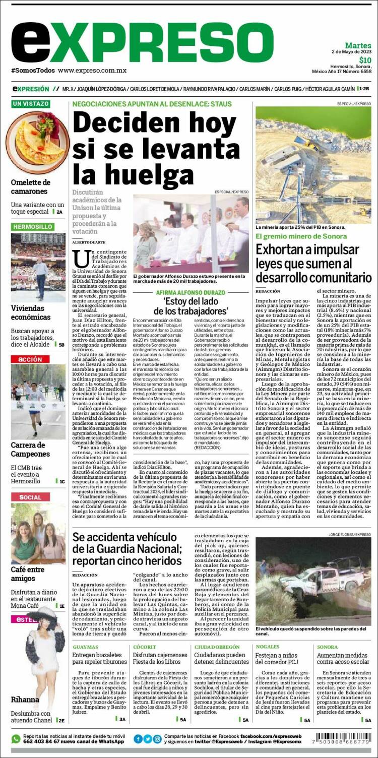 Portada de Expreso (México)