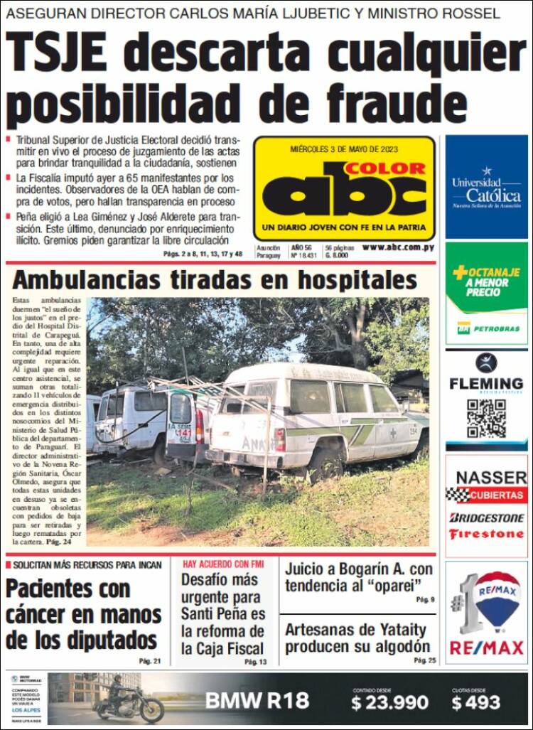 Portada de ABC Color (Paraguay)