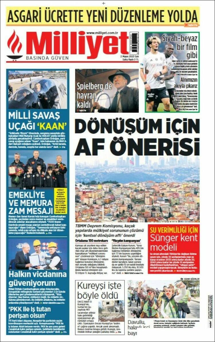 Portada de Milliyet (Turqu&iacute;a)