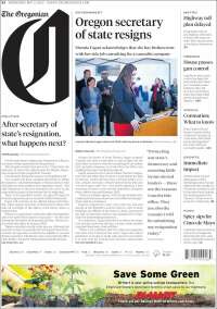 Portada de The Oregonian (USA)