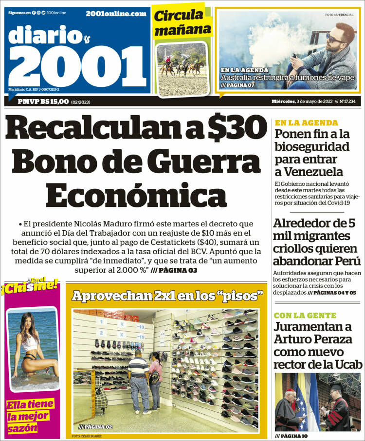 Portada de 2001 - Dosmiluno (Venezuela)