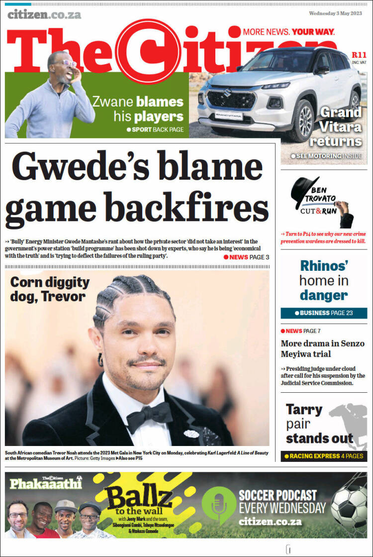 Portada de The Citizen (Sud&aacute;frica)