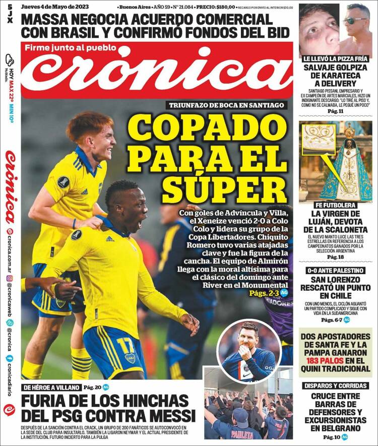 Portada de Crónica (Argentina)