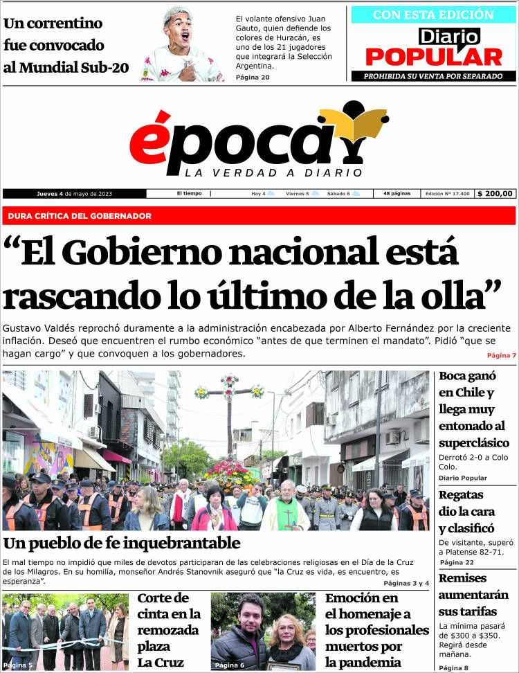 Portada de Diario Época (Argentina)