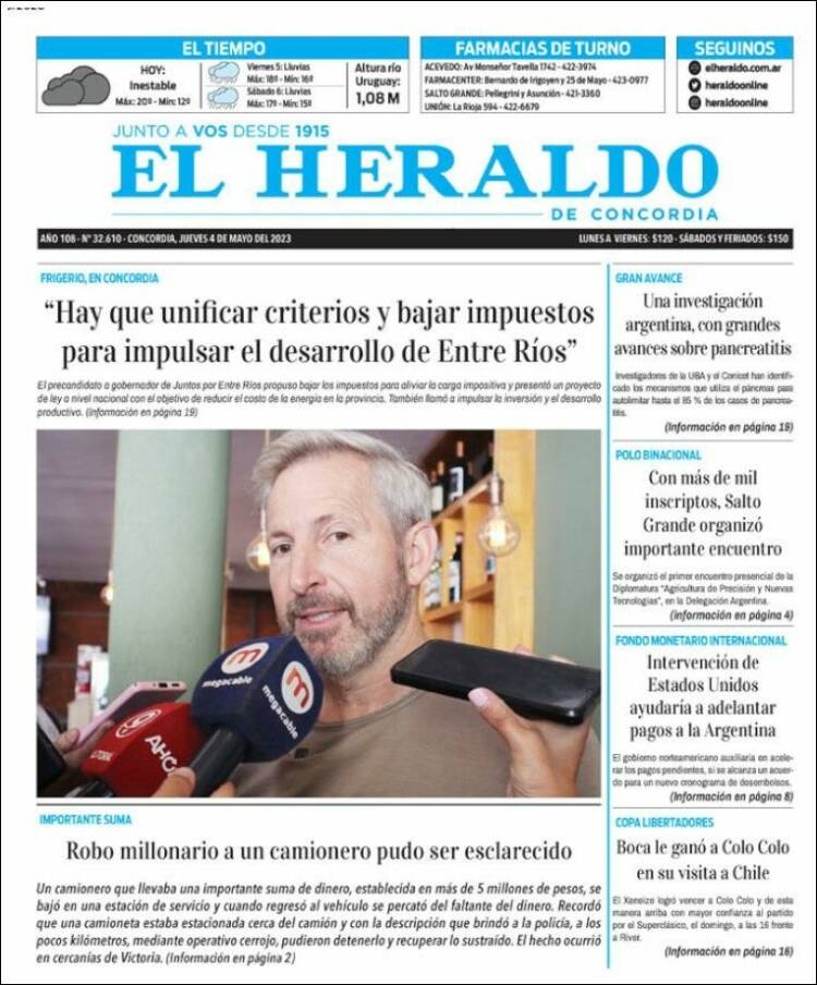 Portada de El Heraldo de Concordia (Argentina)