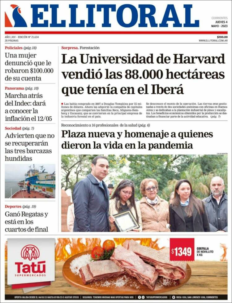 Portada de El Litoral Corrientes (Argentina)