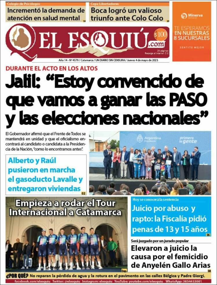 Portada de El Esquiu (Argentina)