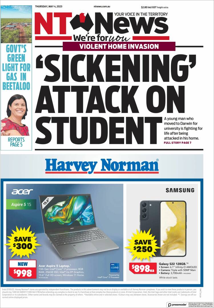 Portada de Northern Territory News (Australia)