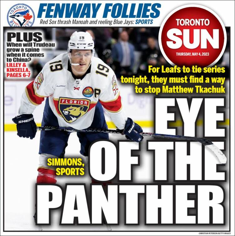 Portada de The Toronto Sun (Canadá)