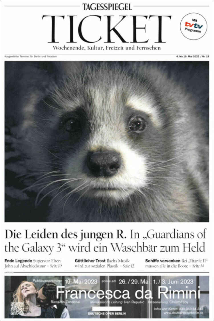 Portada de Der Tagesspiegel (Alemania)