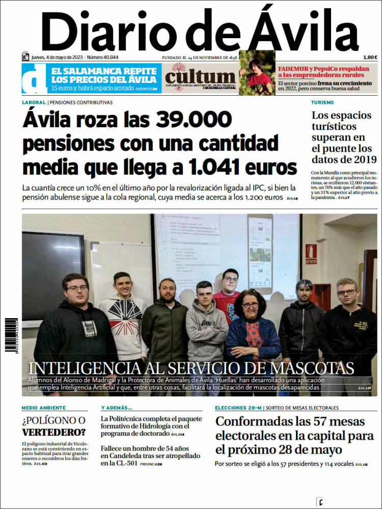 Portada de Diario de Ávila (España)